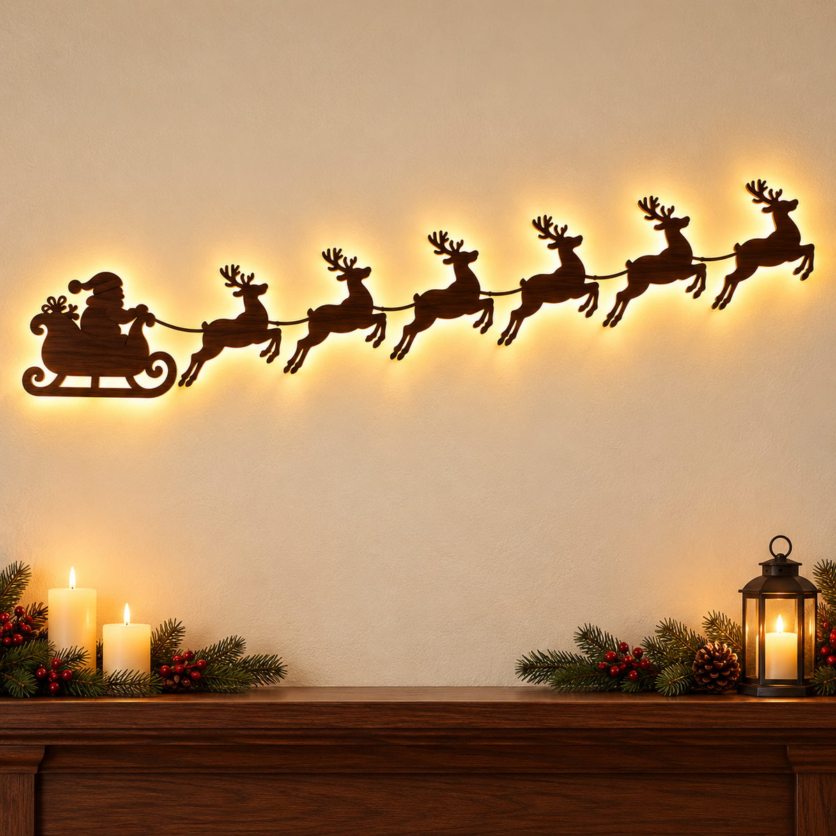 SantaGlow™ Christmas Sleigh Wall Lights
