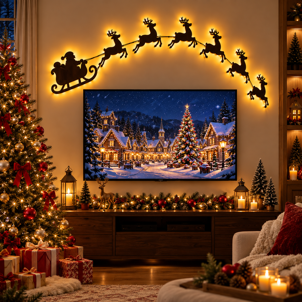 SantaGlow™ Christmas Sleigh Wall Lights