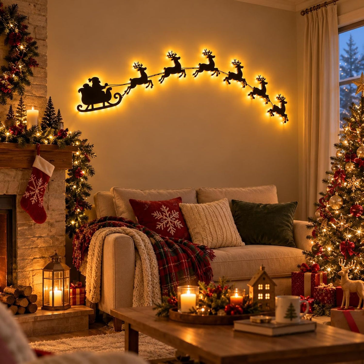 SantaGlow™ Christmas Sleigh Wall Lights