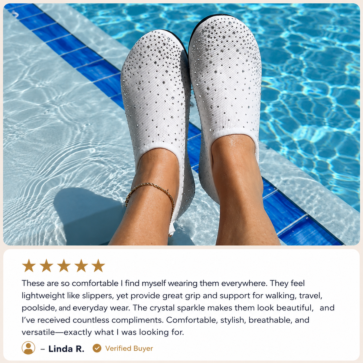 Glamies™ Crystal Comfort Slip-Ons