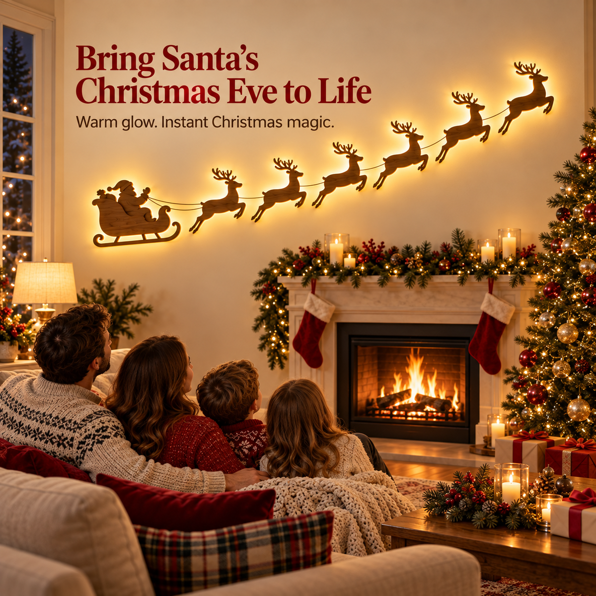 SantaGlow™ Christmas Sleigh Wall Lights