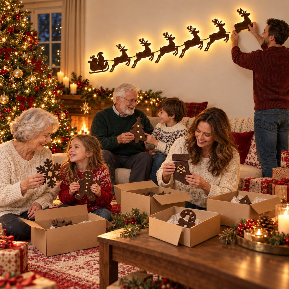 SantaGlow™ Christmas Sleigh Wall Lights