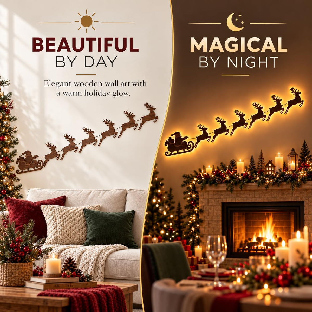 SantaGlow™ Christmas Sleigh Wall Lights