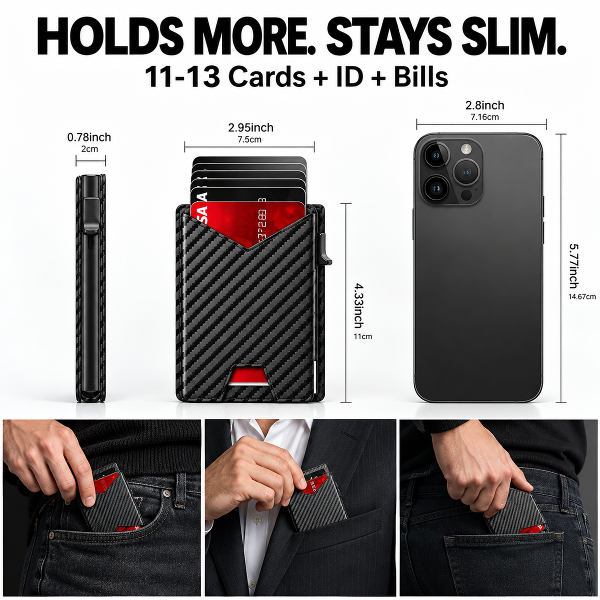SlimCard™ Pro — RFID Pop-Up-pung
