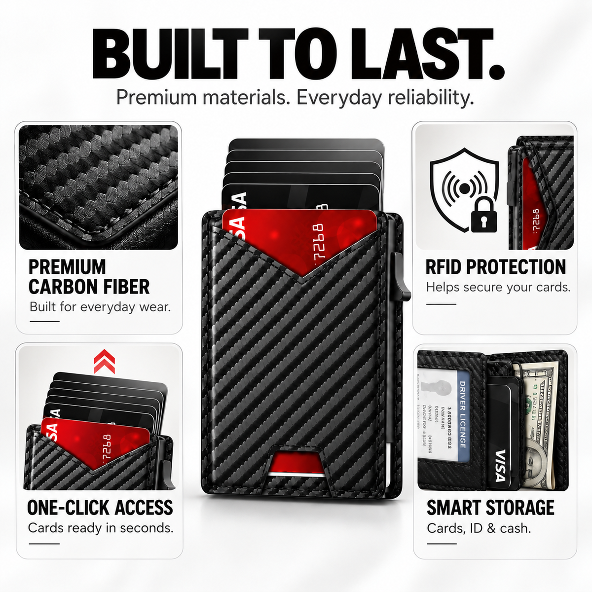 SlimCard™ Pro — RFID Pop-Up-pung